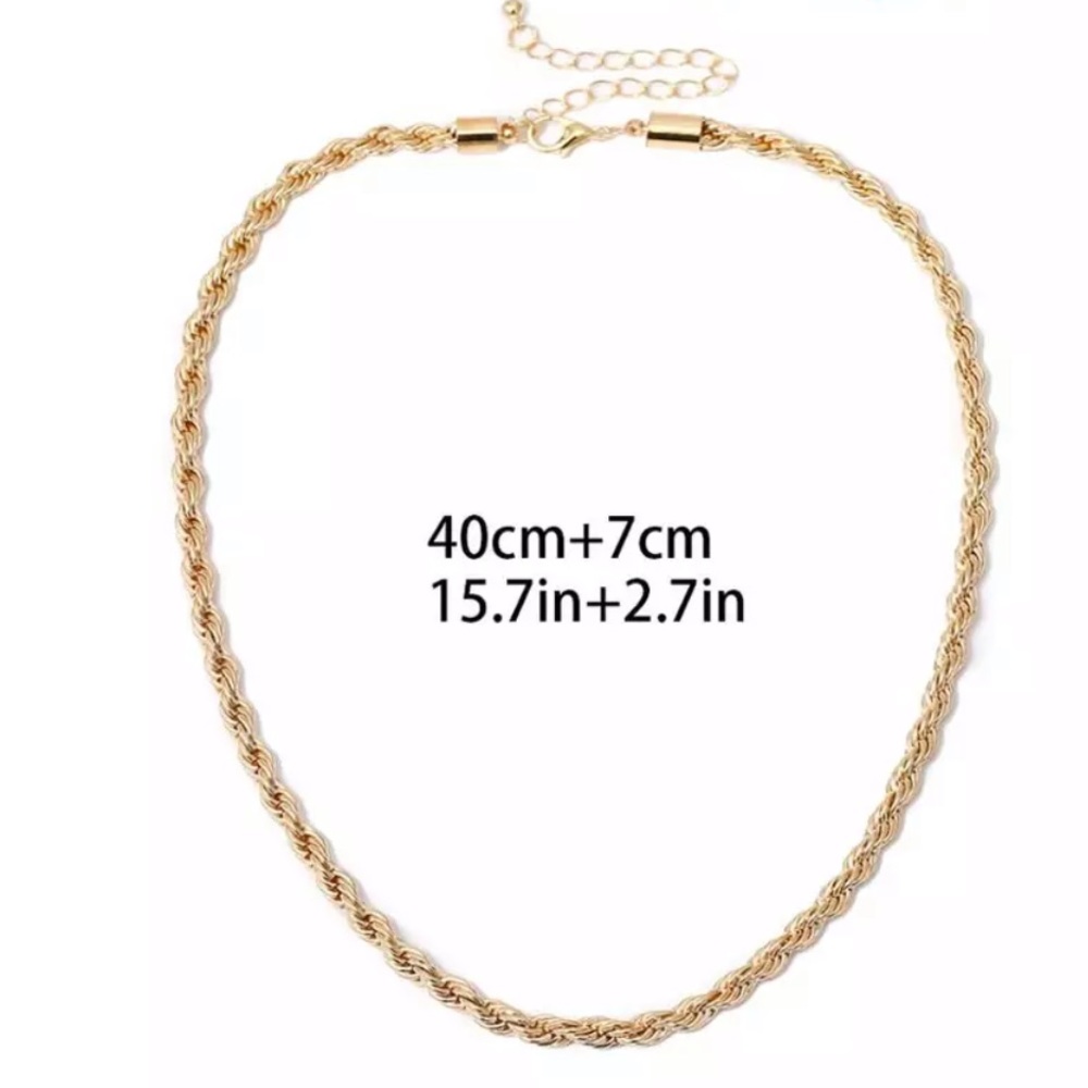NEW 18K GOLD TWISTED CUBAN CHAIN NECKLACE - Picture 8 of 8